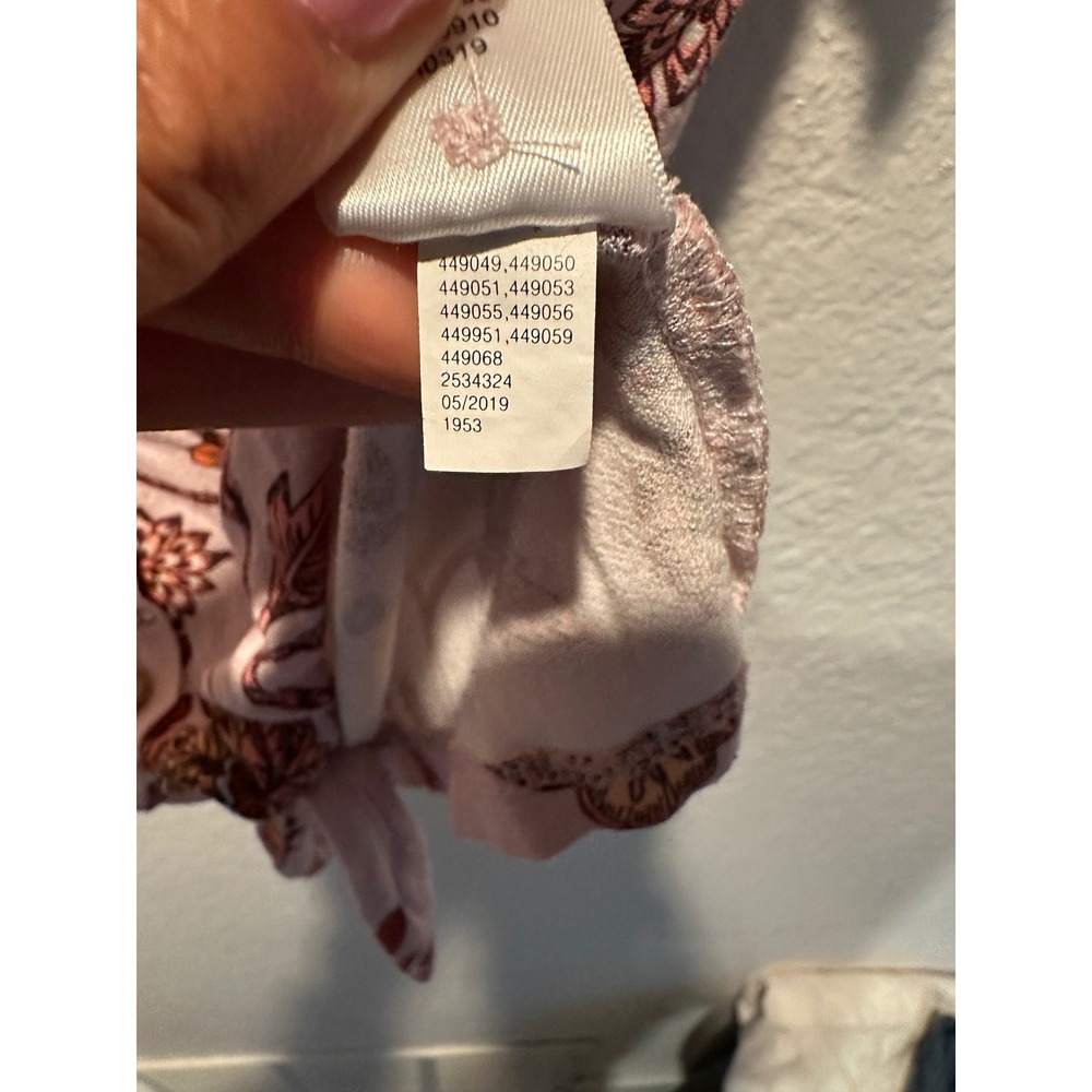 Maurices Pink Floral Button Down Tie Front Flutter Sleeve Top Small - Picture 13 of 13